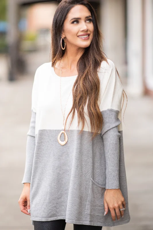 The Best Of Me Heather Gray Colorblock Tunic Bold Women's Statement