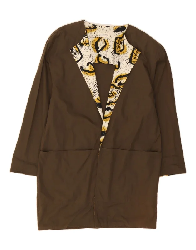 VINTAGE Womens Overcoat IT 42 Medium Brown Cotton Luxurious Women's High -  end