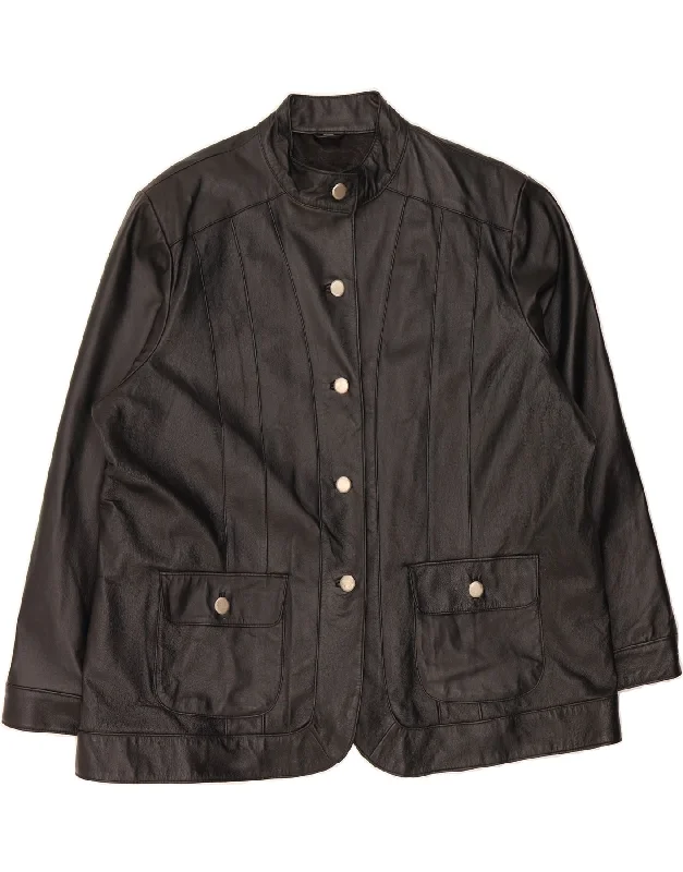 VINTAGE Womens Bomber Jacket UK 20 2XL Black Sustainable Organic