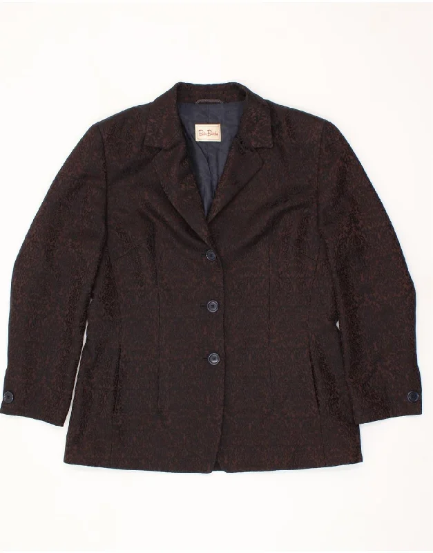BETTY BARCLAY Womens 3 Button Blazer Jacket UK 16 Large Brown Paisley Wool Sleek Women's Metallic BETTY BARCLAY Womens 3 Button Blazer Jacket UK 16 Large Brown Paisley Wool Sleek Women's Metallic