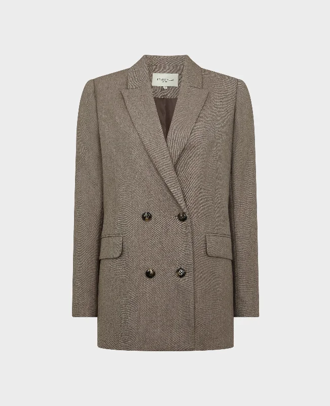 Chelsea Double-Breasted Wool Jacket Hip Women's Retro