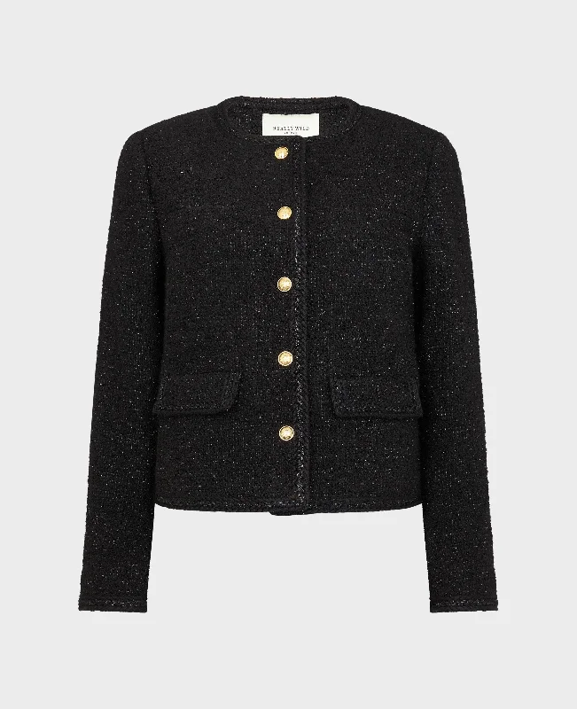Cropped Braided Boucle Jacket Rugged Women's Outdoor 