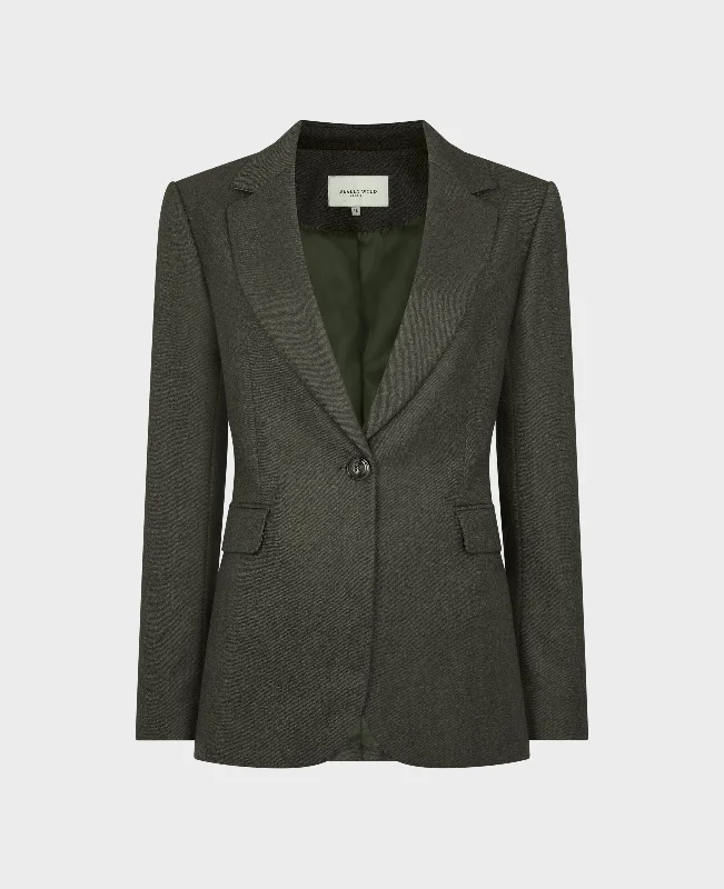 Single-Breasted Wool Jacket Sharp Women's Italian