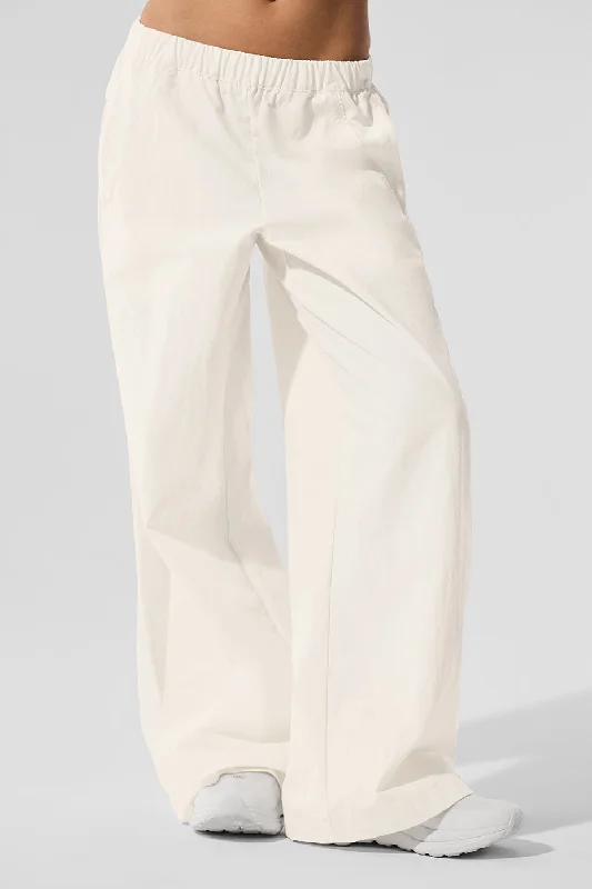 High-Waist Origin Wide Leg Track Pant - Ivory