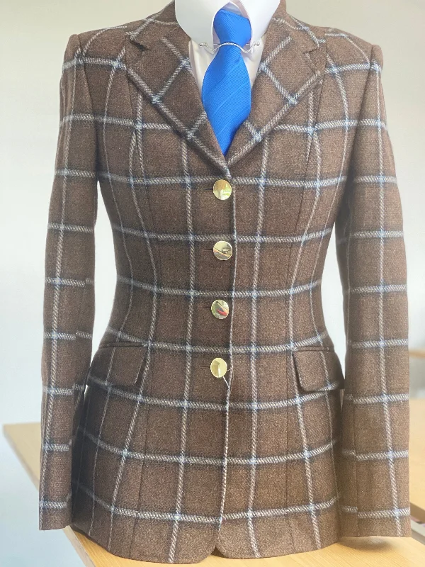 IN STOCK: Princess Cut plain collar Dark brown and blue check (size 8-10) Cool Women's Skate IN STOCK: Princess Cut plain collar Dark brown and blue check (size 8-10) Cool Women's Skate