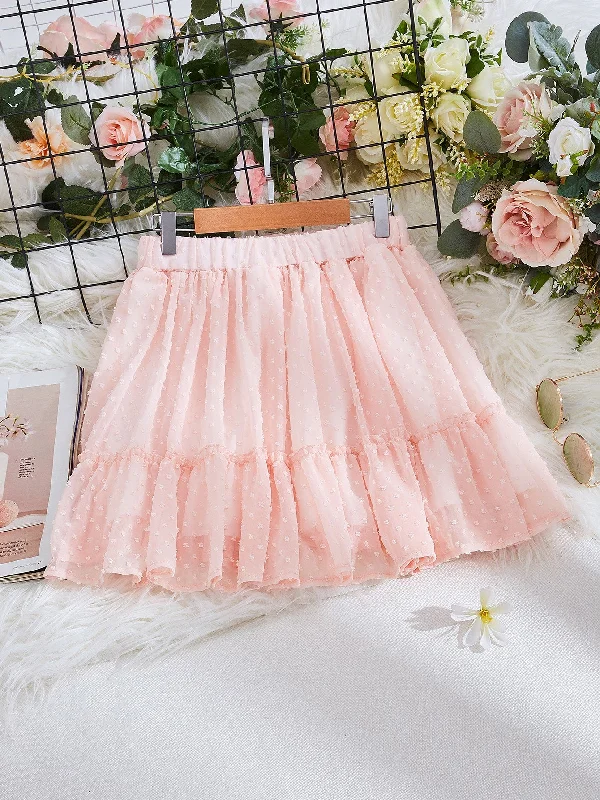 Plain Ruffle Hem Short Plus Size Skirt