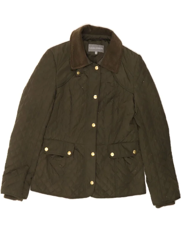 LAURA ASHLEY Womens Quilted Jacket UK 10 Small  Green Polyester purpose