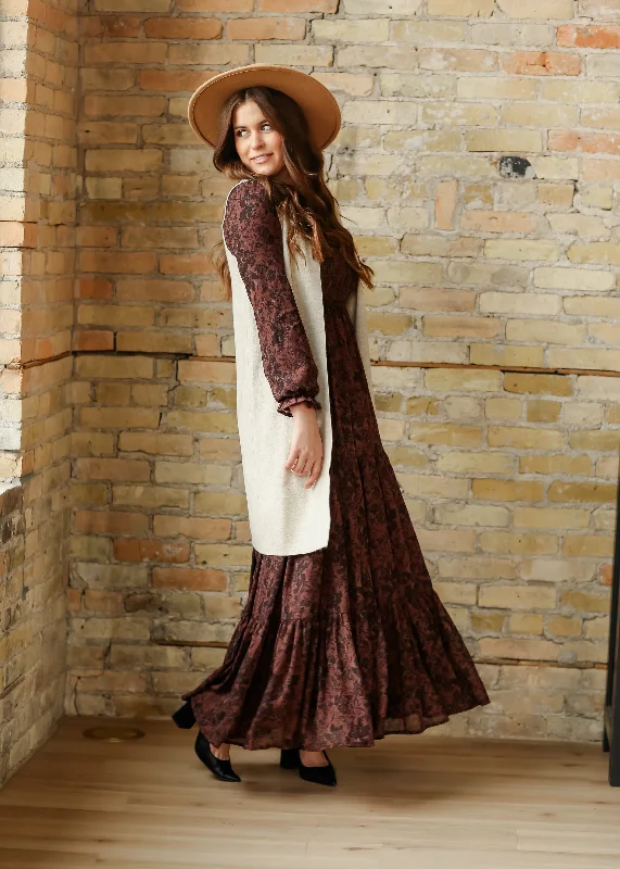 Aurora Vintage Floral Long Sleeve Maxi Dress