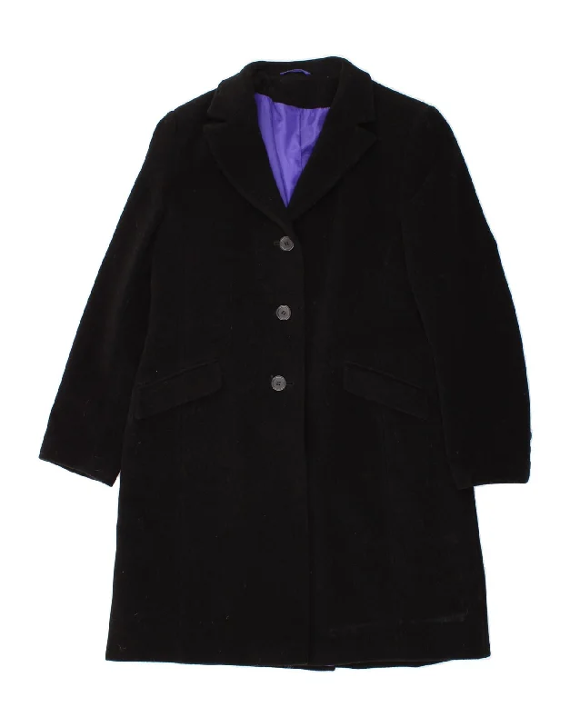 DOROTHY PERKINS Womens Overcoat UK 16 Large Black Wool Monochromatic Office Style