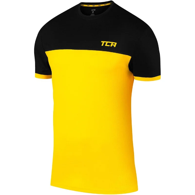 TCA Aeron Short Sleeve Junior Running Top - Yellow