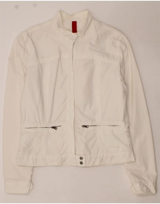 INVICTA Womens Bomber Jacket UK 18 XL White Cotton Classic Women's Tweed