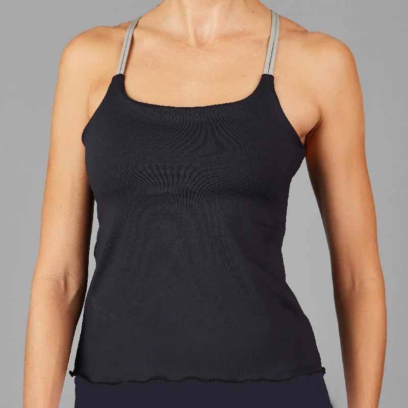 Classic-Cut Strap Top (black) Preppy Women's College
