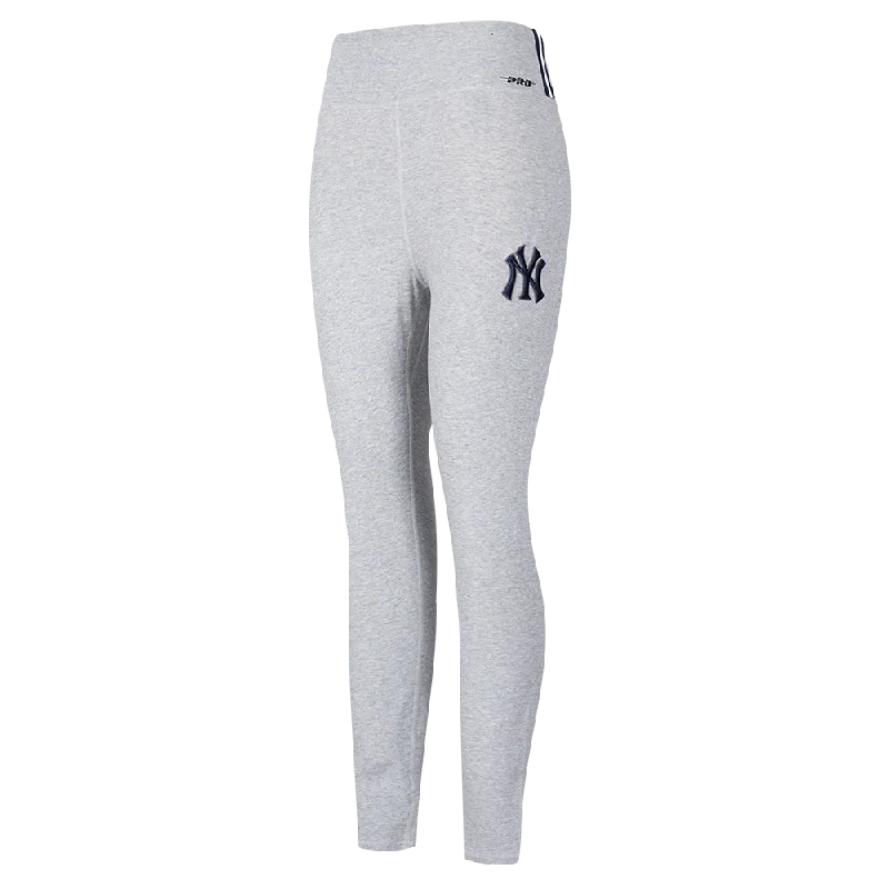 MLB NEW YORK YANKEES SCRIPT TAIL WOMEN'S HIGH WAIST JERSEY LEGGING (HEATHER GREY)