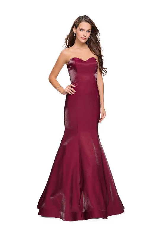 La Femme - 25383 Lustrous Strapless Satin Trumpet Gown