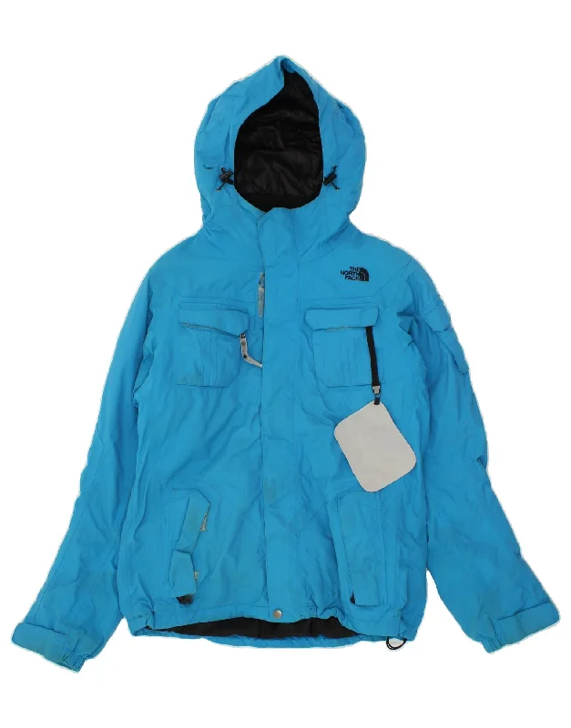 THE NORTH FACE Womens Hooded Rain Jacket UK 14 Medium Blue Nylon Elegant Women's 