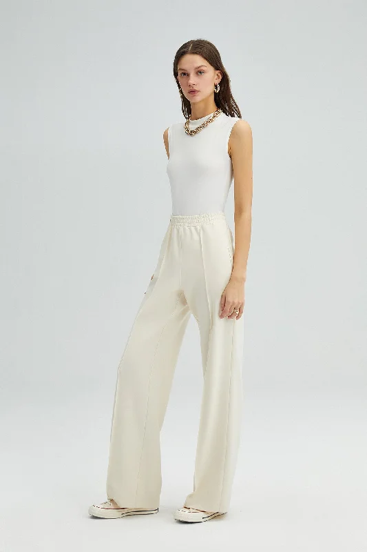 RIBBED CREPE TROUSERS