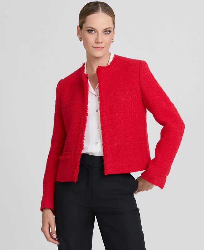 Pauline Cropped Wool Blend Boucle Jacket Dapper Women's 1920S