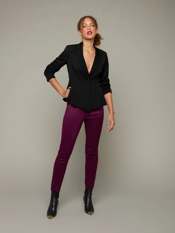 FLUTING | Fitted Single-Button Flared Jacket Feminine Women's Style 
