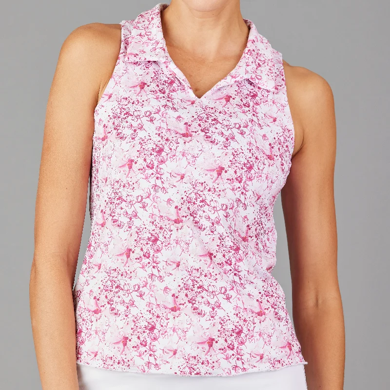Meadow Sleeveless Collar Top (print) Geometric