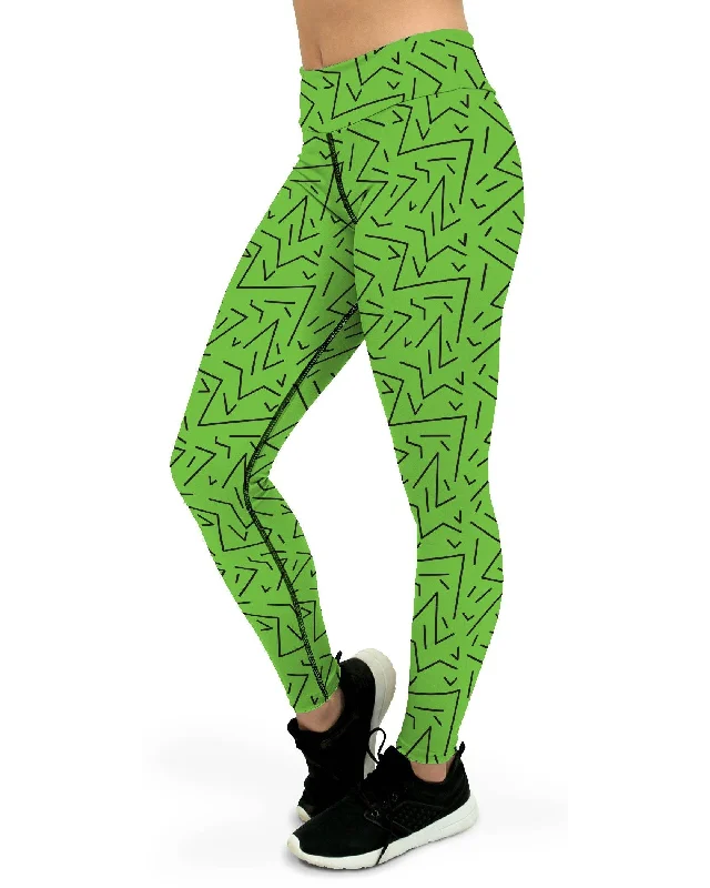 Green Black Line Yoga Pants