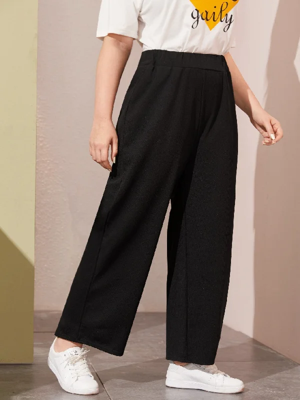 Plain Long Plus Size Pants