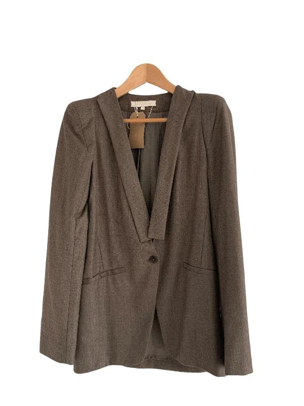 Vanessa Bruno 100% Wool Designer Jacket Brown UK Size S/M Relaxed Women's 