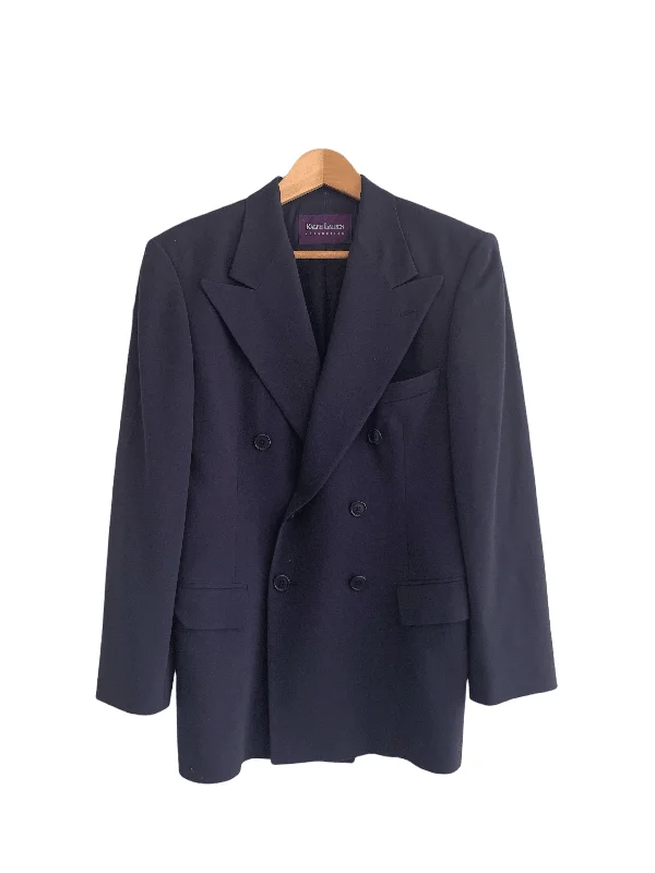 Ralph Lauren Collection Double Breasted 100% Wool Jacket Navy US 8 UK 12 Streetwear Style for Ralph Lauren Collection Double Breasted 100% Wool Jacket Navy US 8 UK 12 Streetwear Style for
