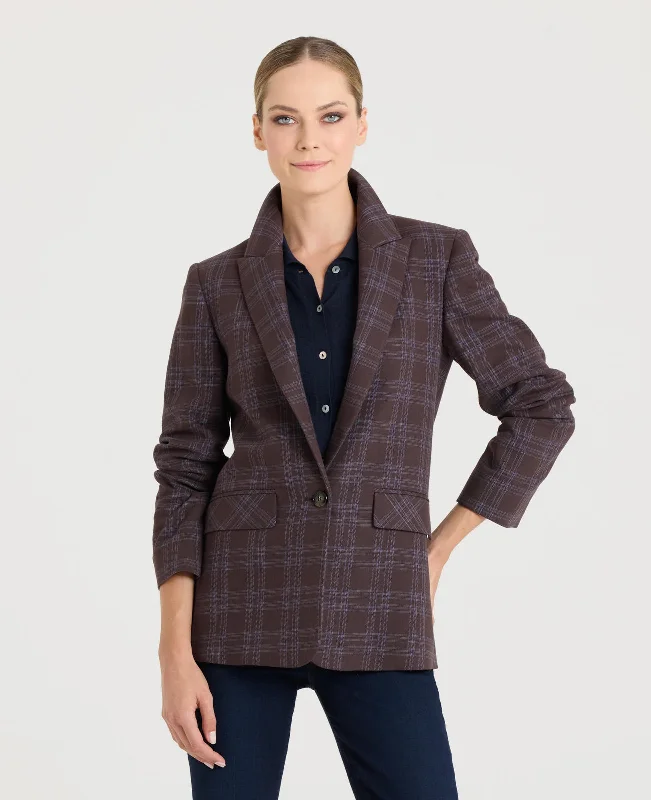 Bonington Cotton Check Blazer Dapper Women's Bow - adorned