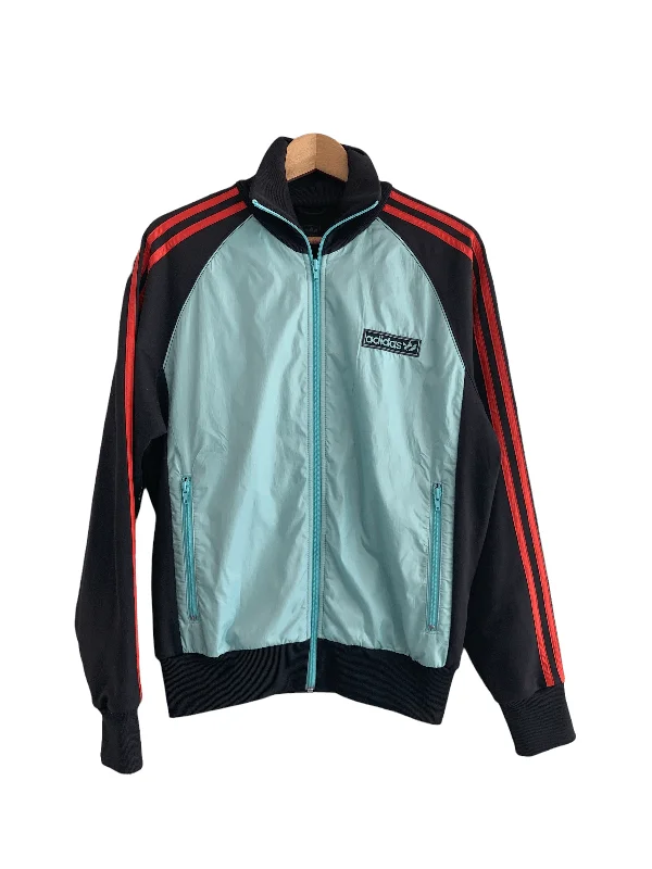 Adidas Sport Jacket Black and Blue UK Size Medium Refined Women's Velvet