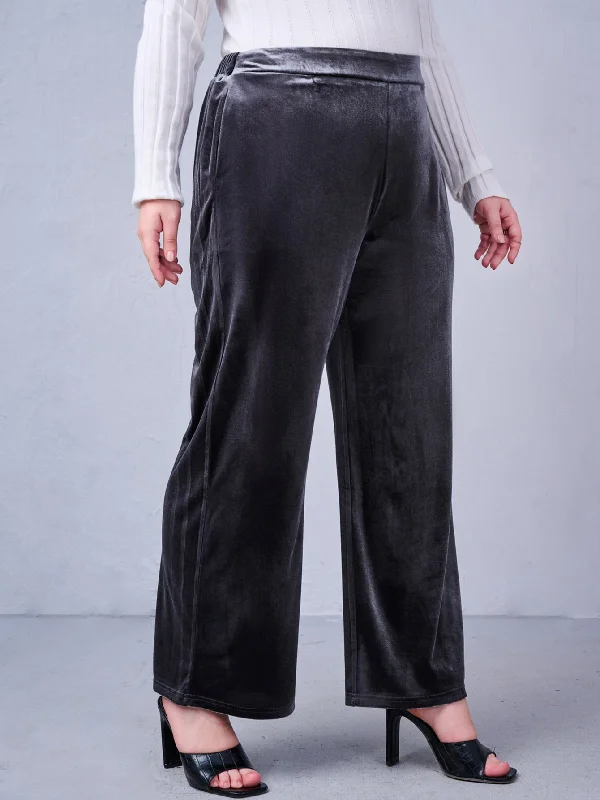 Plain Pocket Long Plus Size Pants