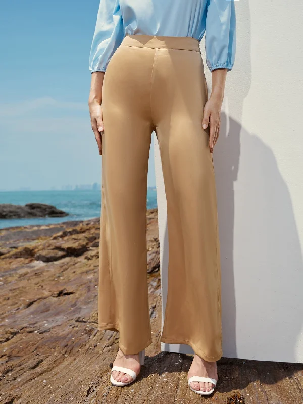 Elegant Plain High Waist Long Women Pants