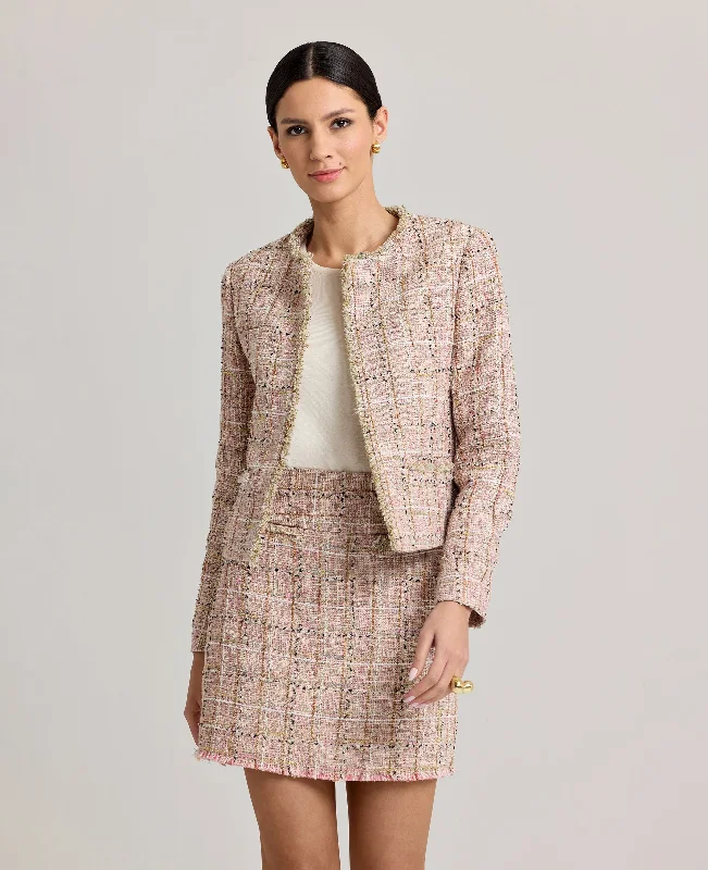 Piper Check Boucle Jacket Rose Earthy Women's 