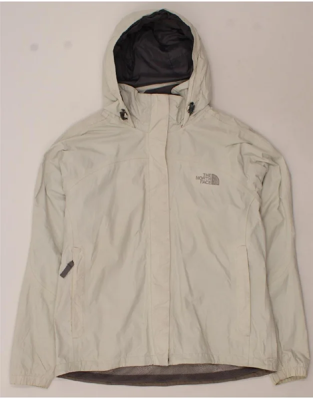 THE NORTH FACE Womens Hooded Rain Jacket UK 16 Large White Nylon