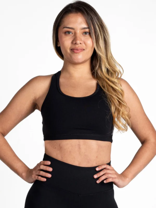 Sport Bra Energy - Black Sleek Women's Metallic