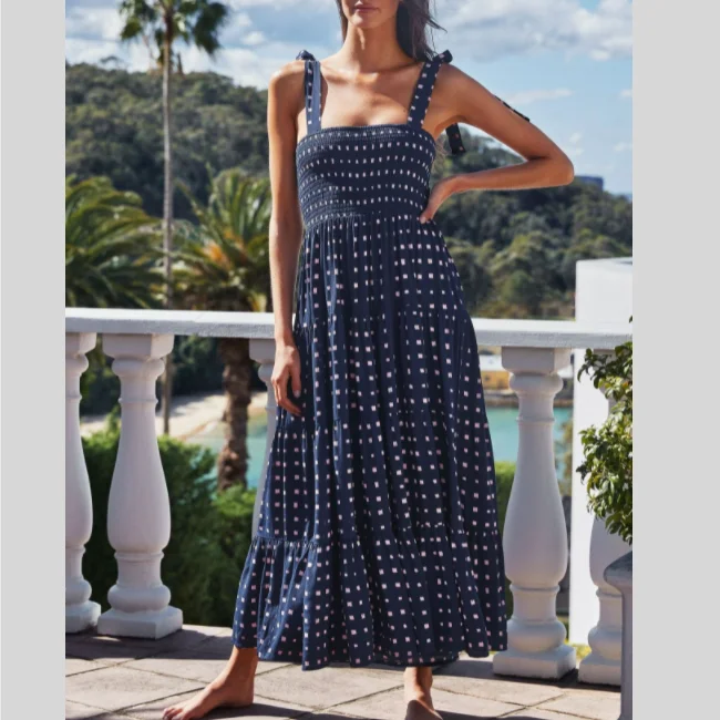 Floral Pattern  Spaghetti Strap Maxi Cami Dress