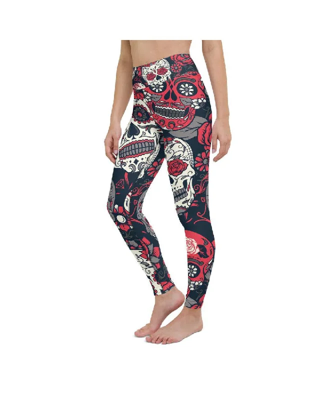 Pink Sugar Skull Yoga Pants