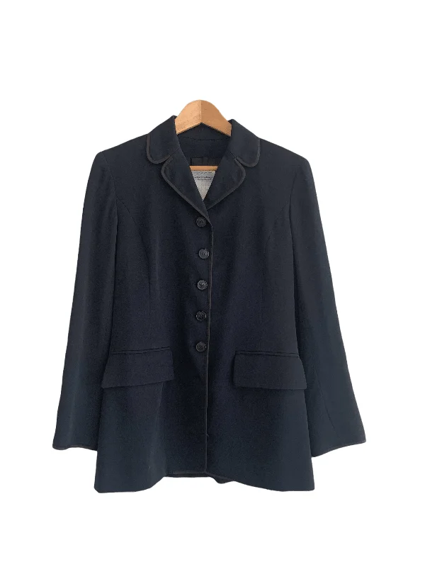 Myrene De Premonville Single Breasted Jacket Navy UK Size 12 Modern Women's 