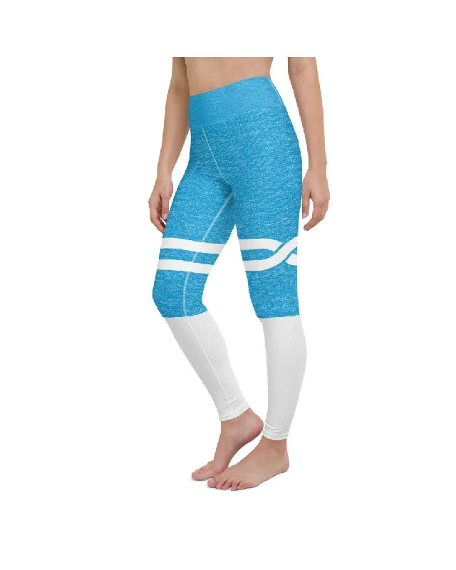 Blue and White Infinity Yoga Pants