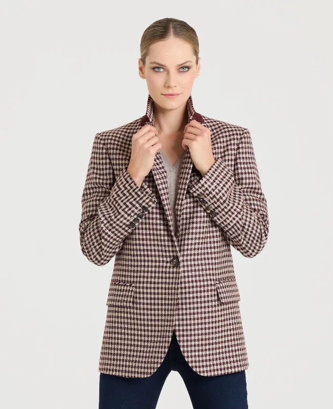 Crofton Single Breasted Check Jacket Rugged Women's Outdoor 