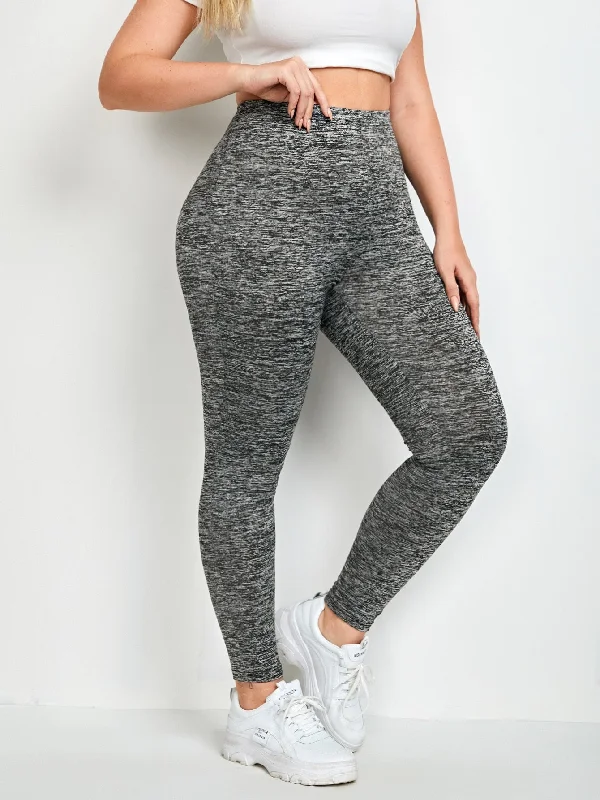 Plain Cropped Plus Size Leggings