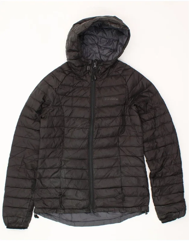 MOUNTAIN WAREHOUSE Womens Hooded Padded Jacket UK 8 Small Black Nylon Cashmere