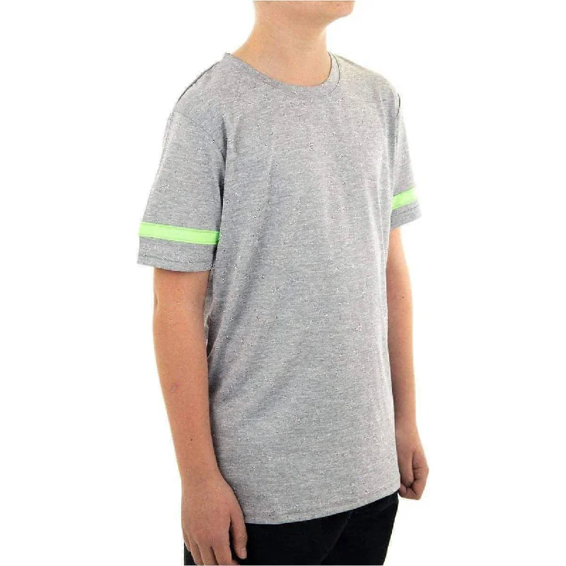 More Mile Marl Boys Short Sleeve Running Top - Grey