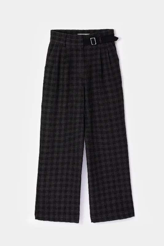 PLAID PALAZZO TROUSERS