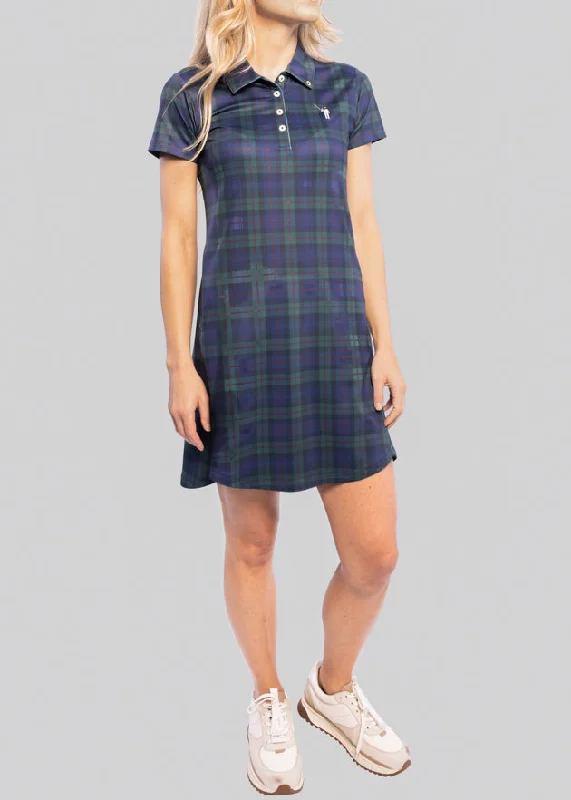 Dark Tartan Women's Polo Dress