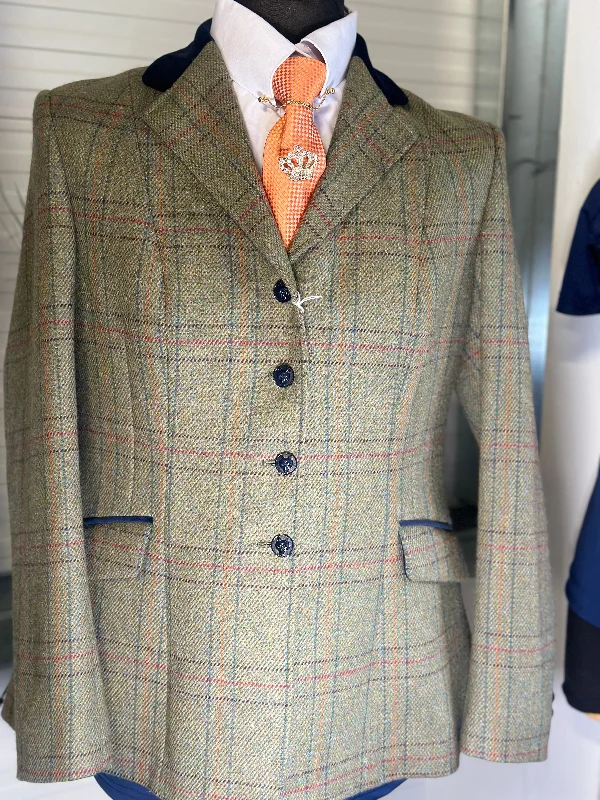 IN STOCK: GREEN TWEED PRINCESS CUT JACKET Relaxed Women's 