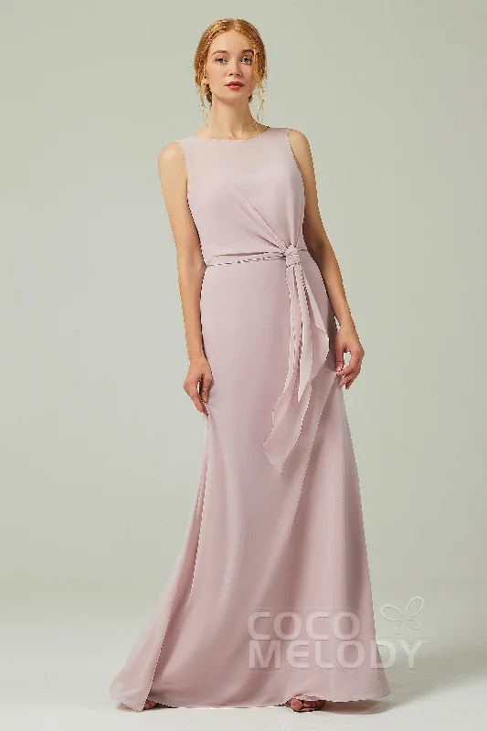 A-Line Floor Length Chiffon Bridesmaid Dress CB0317