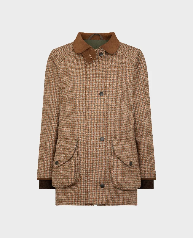 Wool Field Coat Artistic Women's Hand - painted