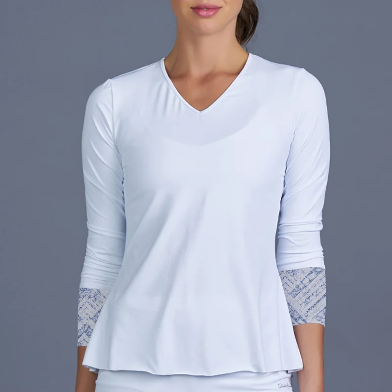 Navia V-neck Long-Sleeve Top (print) Australian Beach