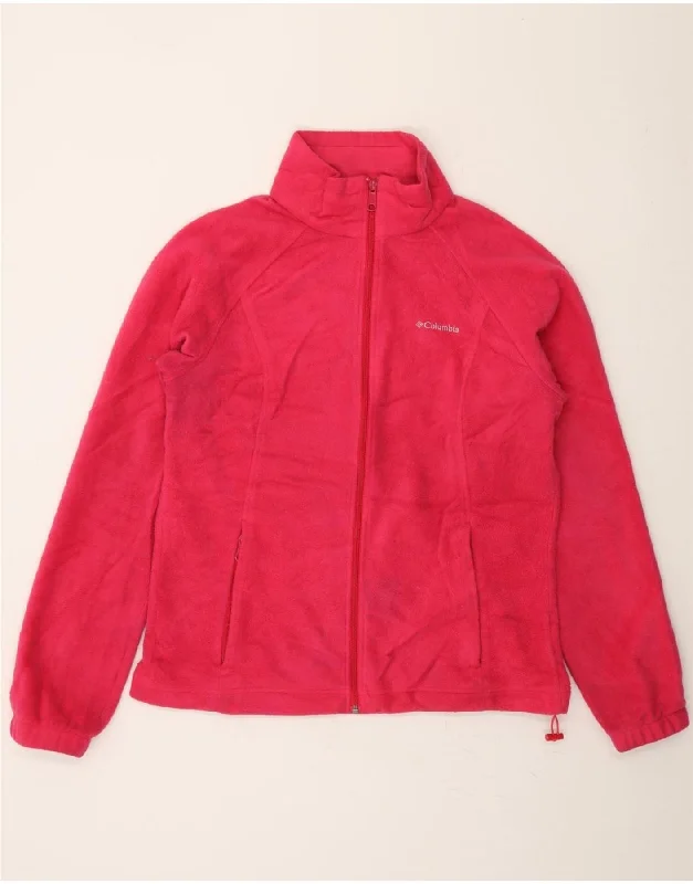 COLUMBIA Womens Fleece Jacket UK 16 Large Pink Polyester Modern Women's Tech