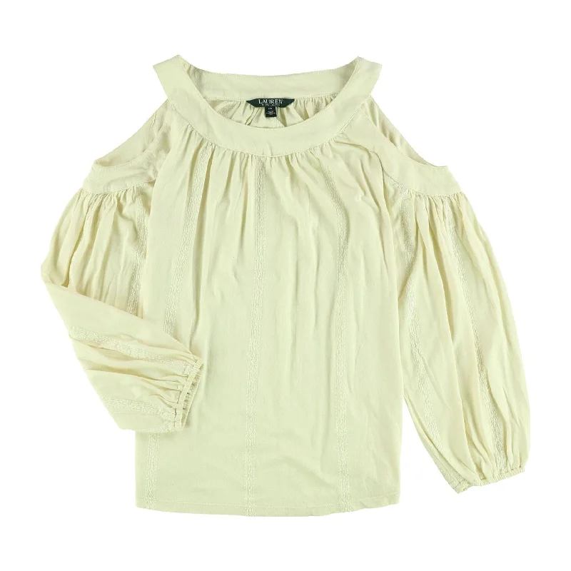 Ralph Lauren Womens Cutout Shoulder Knit Blouse Minimalist Women's Casual